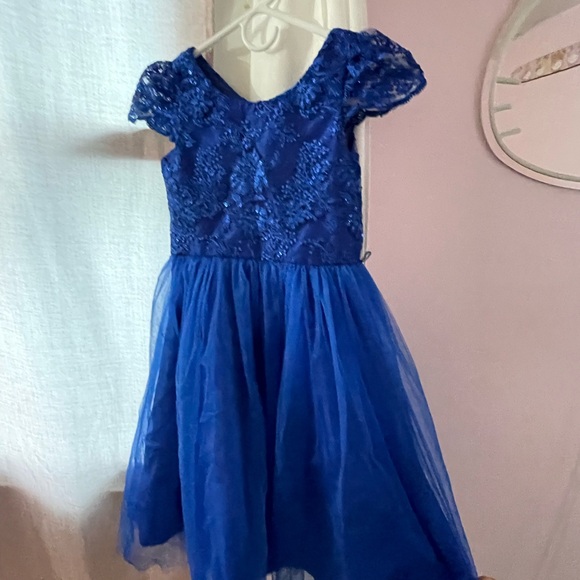 Elegant Blue Lace Kids Dress